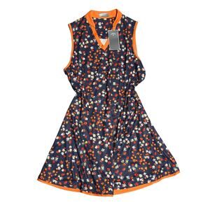 Callaway Opti-Dri Sleeveless Golf Dress Women’s Large Floral Navy Athletic